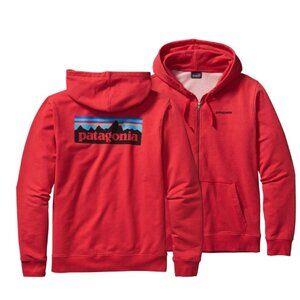 Patagonia Full-Zip Hooded Sweatshirt P-6 Logo Midweight Men's Medium